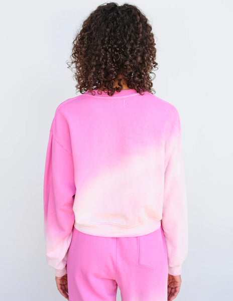 Cropped Sweatshirt - Flamingo Ombre