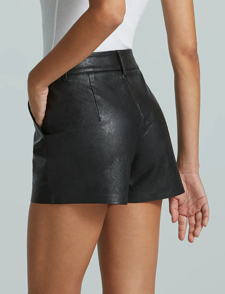 Faux Leather Tailored Short - Black