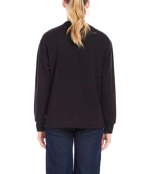 V-Neck Sweatshirt - Black