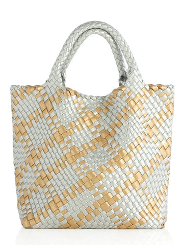 Blythe Plaid Mini Tote - Metal