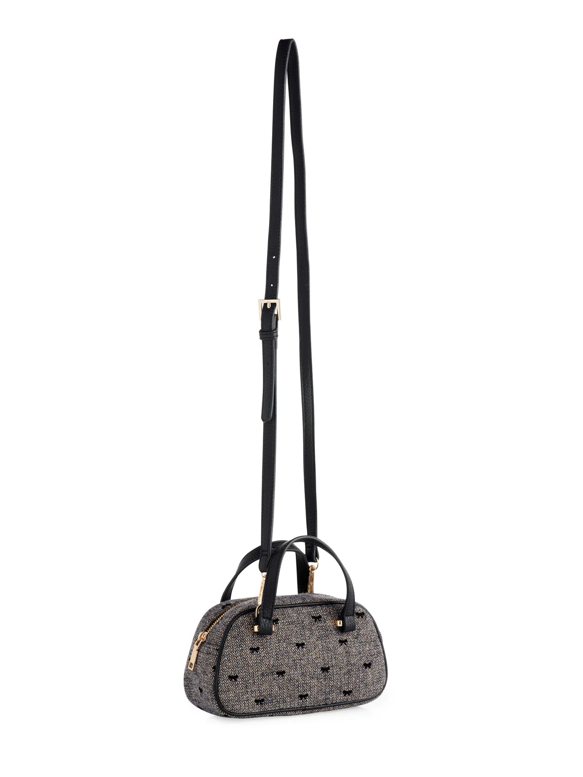 Vallerie Tweed Mini Top Handle Bag - Grey