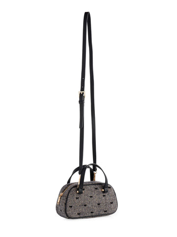 Vallerie Tweed Mini Top Handle Bag - Grey