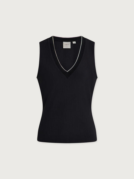 Corby V-Neck Tank - Black