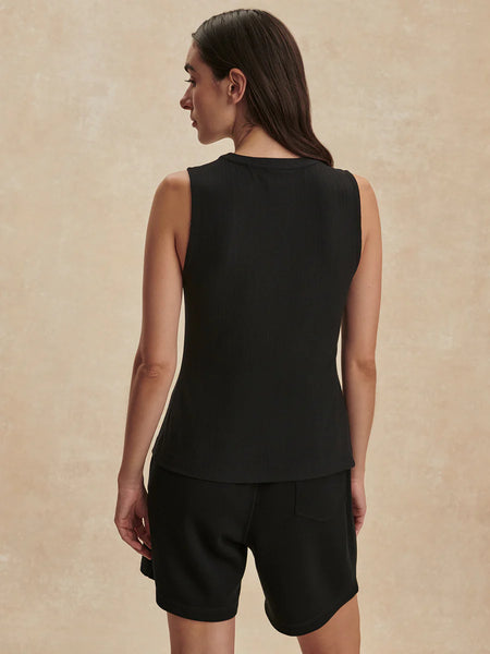 Latia Button Through Tank - Black