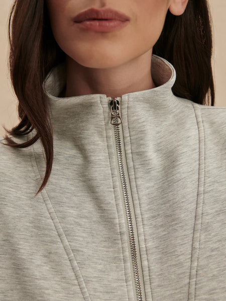 Arlene Zip Through Sweat - Light Grey Marl