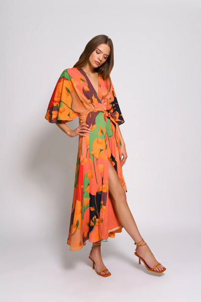 Lyna Dress - Patch Floral Geo