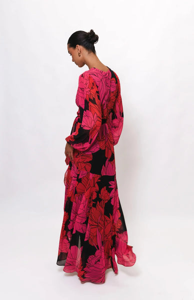 Bridge Maxi Dress - Pink Blooming Floral