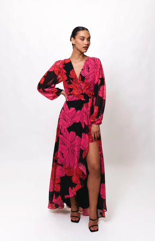 Bridge Maxi Dress - Pink Blooming Floral