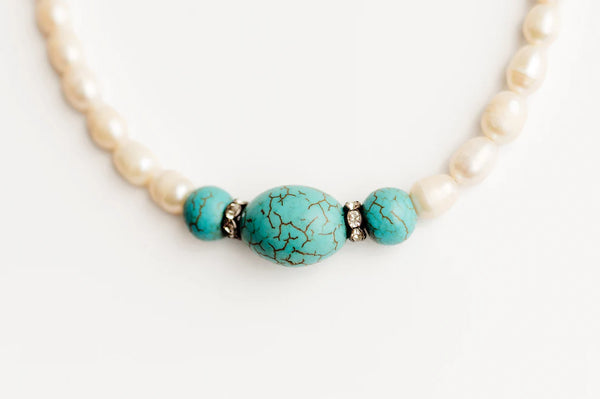 Miren Necklace - Pearl/Turquoise