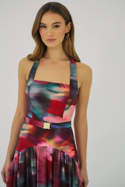 Aza Dress - Multi Blurred Orchids