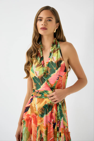 Fredy Dress - Multi Soft Hothouse Tropical