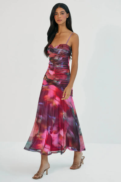 Lina Dress - Multi Blurred Orchids