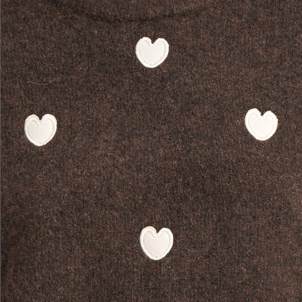 Myles Heart Sweater - Brown