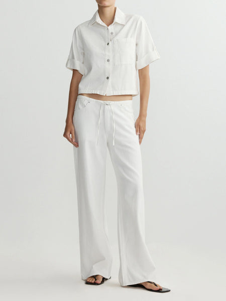 Montauk Cuffed Sleeve Shirt - White Aura