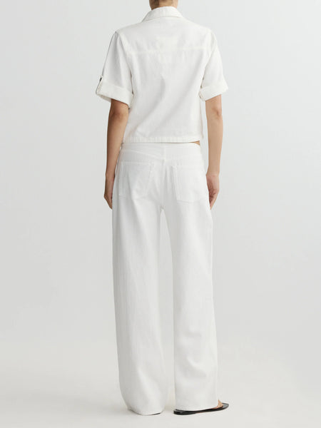 Montauk Cuffed Sleeve Shirt - White Aura
