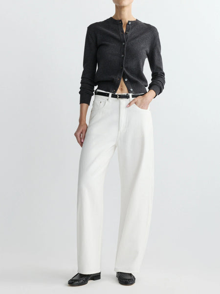 Taylor Relaxed Barrel High Rise Jeans - White Aura