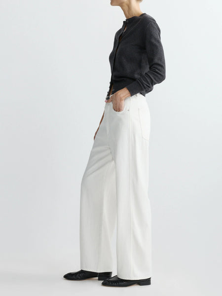 Taylor Relaxed Barrel High Rise Jeans - White Aura