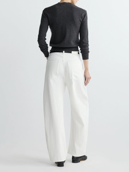 Taylor Relaxed Barrel High Rise Jeans - White Aura