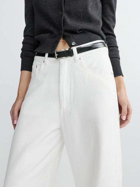 Taylor Relaxed Barrel High Rise Jeans - White Aura