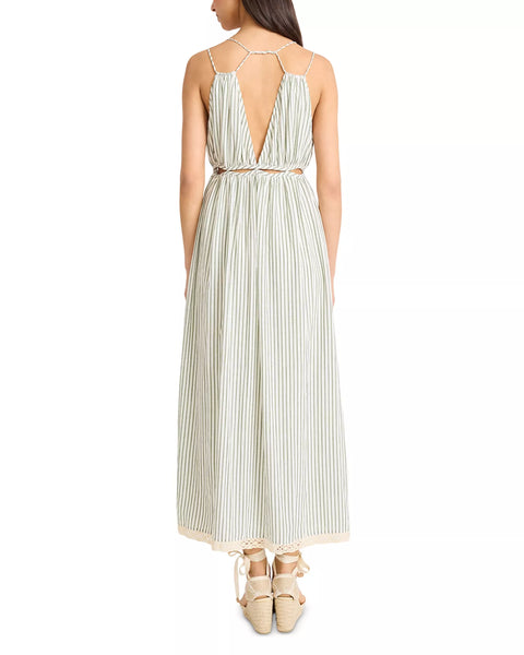Cutout Maxi Dress - Green/White
