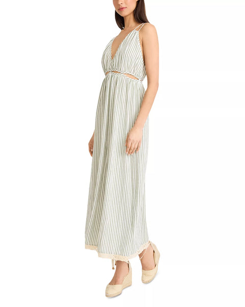Cutout Maxi Dress - Green/White