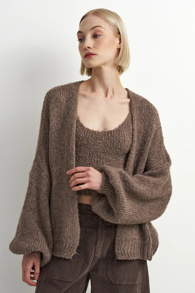 Sydney Tank/Cardigan Set - Taupe
