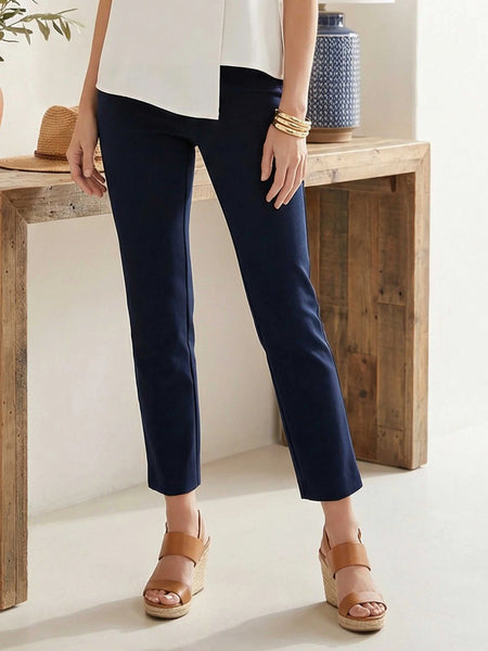 Ankle Slit Pant - Navy