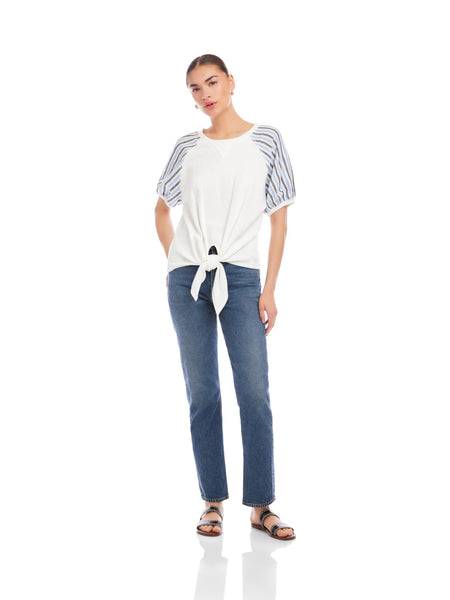 Jami Tie Front Top - Off White