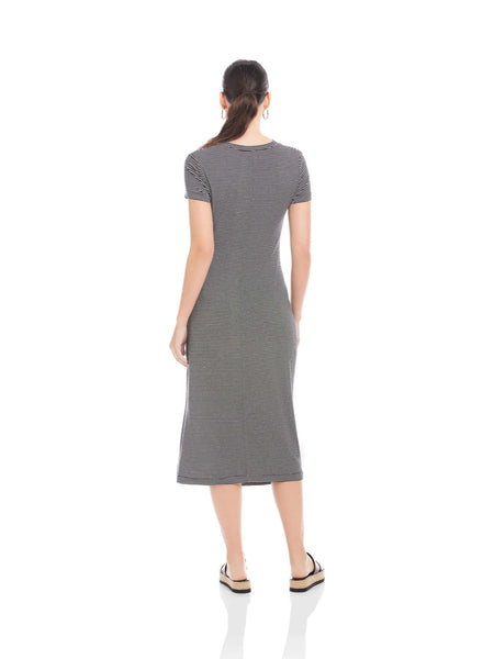 Gianna Side Knot Dress - Black/White