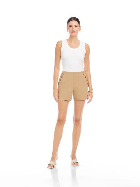 Button Pocket Shorts - Khaki