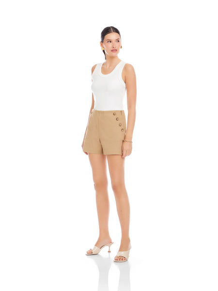 Button Pocket Shorts - Khaki