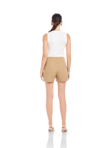 Button Pocket Shorts - Khaki