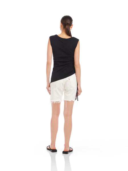 Tia Side Shirred Tank - Black