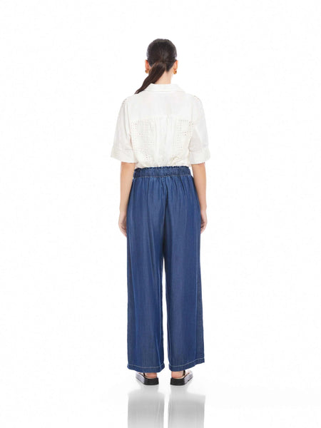 Kendra Patch Pocket Pants - Chambray