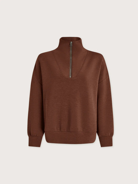 Hawley Half Zip Sweat - Golden Bronze Marl