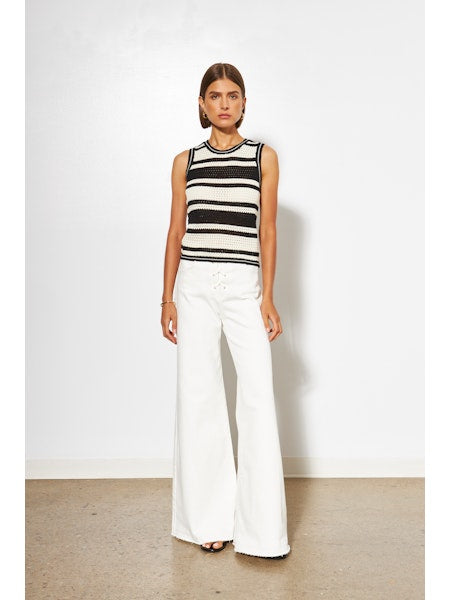 Scottie Sleeveless Sweater - Dune Stripe