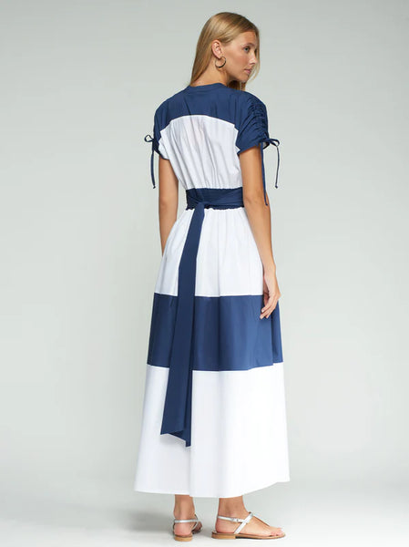Colorblock Dress - Navy/White