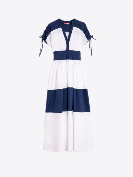 Colorblock Dress - Navy/White
