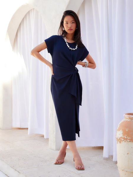Marisa Side Knot Dress - Navy