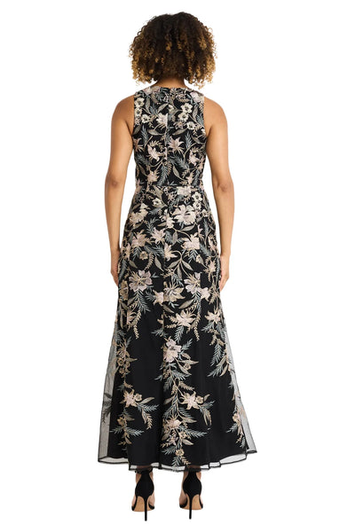 Halter Flounce Maxi Dress - Black/Gold