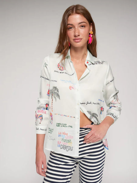 Quotes And Palm Tree Shirt - Mint Quirky Dance