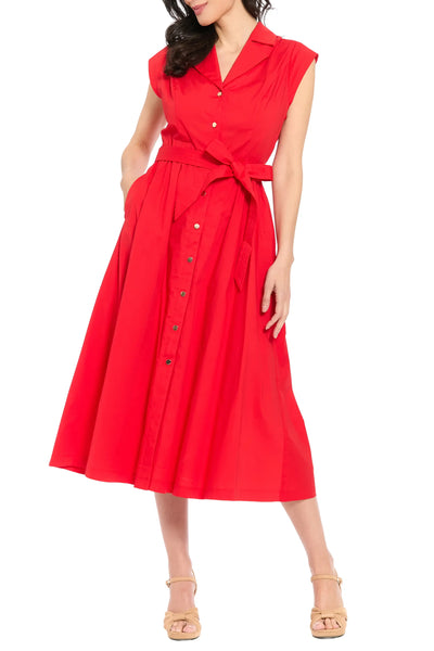 Carolyn Shirt Dress - Flame Scarlet