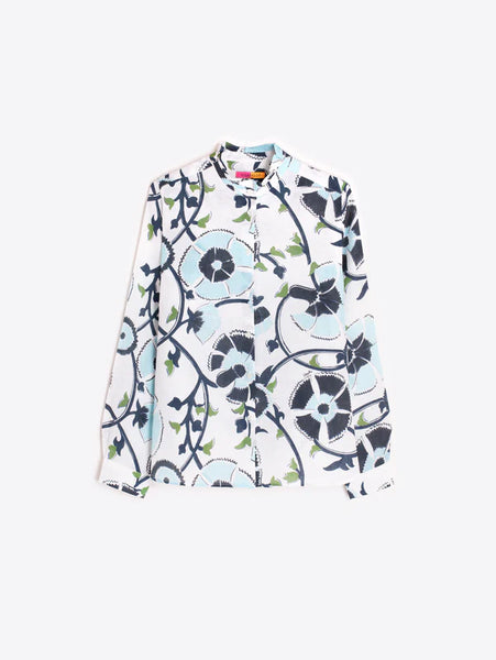 Floral Print Top - Blue/Green