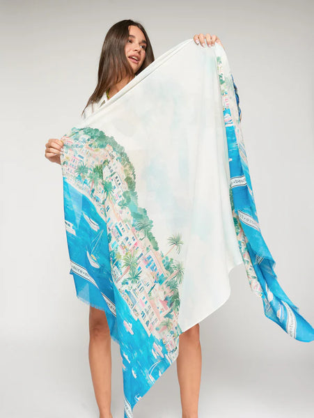 Coast Print Scarf - Mediterranean