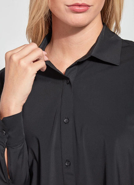 Connie Slim Button Down - Black