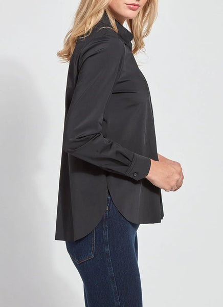 Connie Slim Button Down - Black