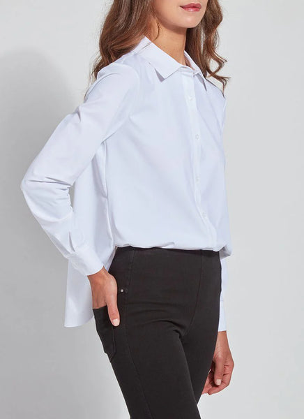 Connie Slim Button Down - White