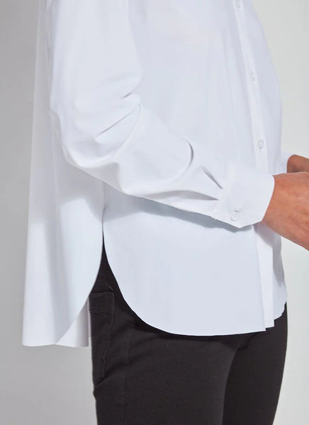 Connie Slim Button Down - White