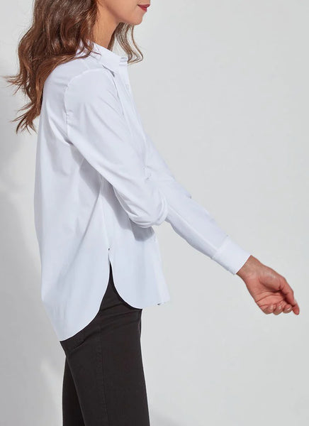 Connie Slim Button Down - White