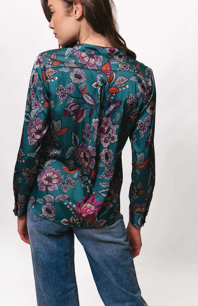 Port Top - Teal Japonisme Floral